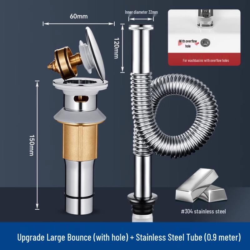 304 Stainless Steel Basin Drain Kit