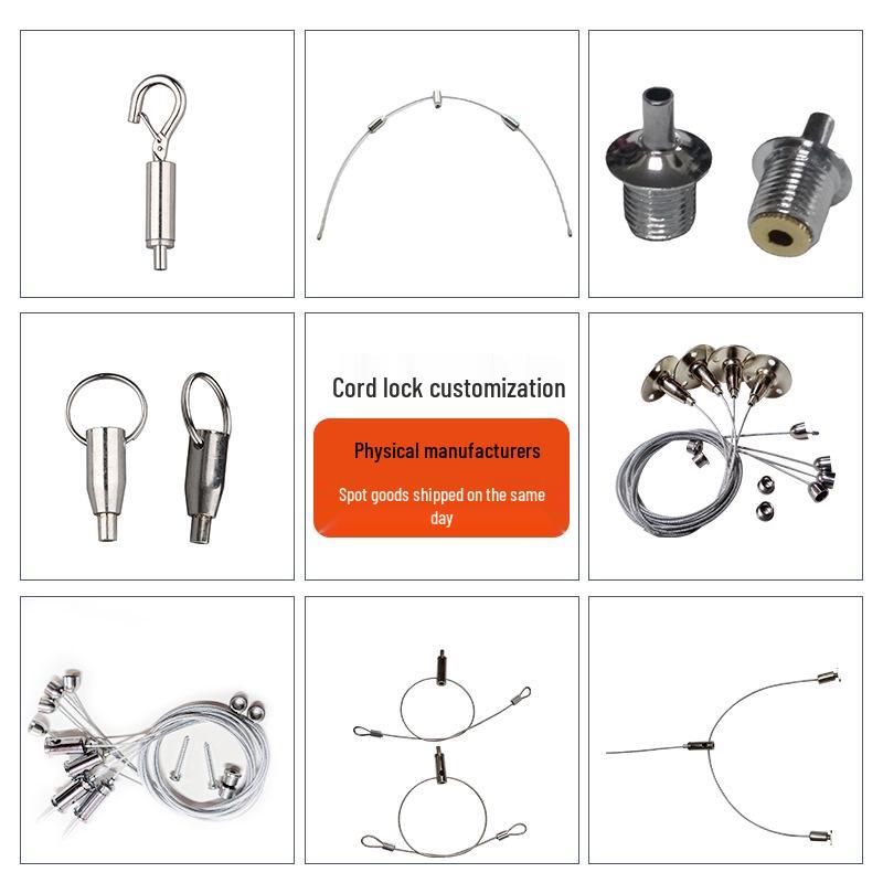 Wire Locker Lighting Suspension Cable Kit with Loop Clamps & Steel Rope