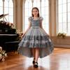 Vestido de princesa de lentejuelas: Vestido Formal para Niñas para Cumpleaños y Fiestas – Lazo, Lentejuelas, Sin Tirantes, Cola