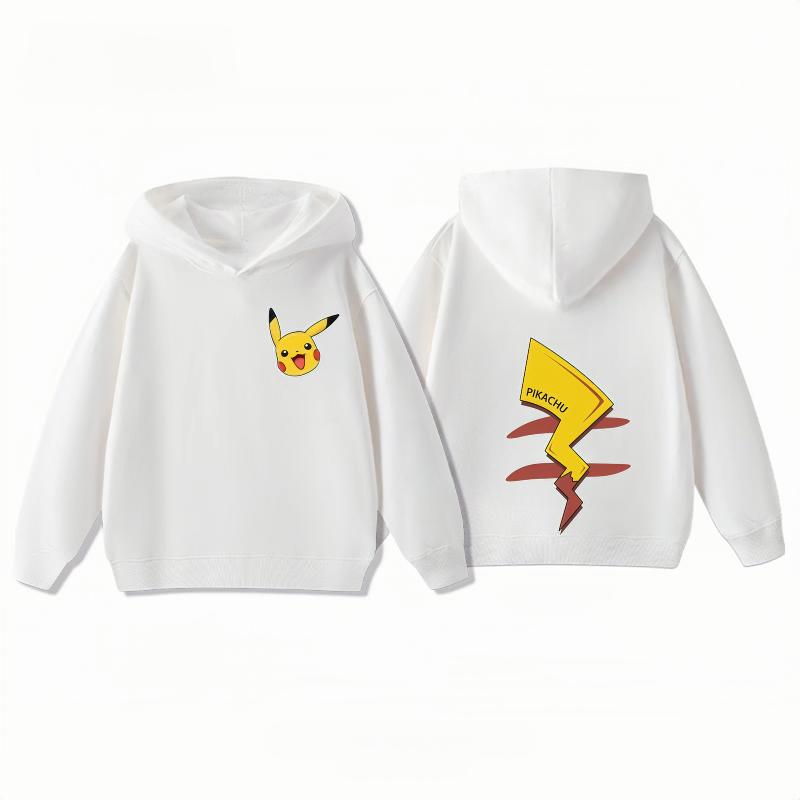 Potdemiel Cute and Fun Pikachu Print Children's Sweatshirt Boys and Girls Clothing Autumn and Winter Warm Children's Hoodie