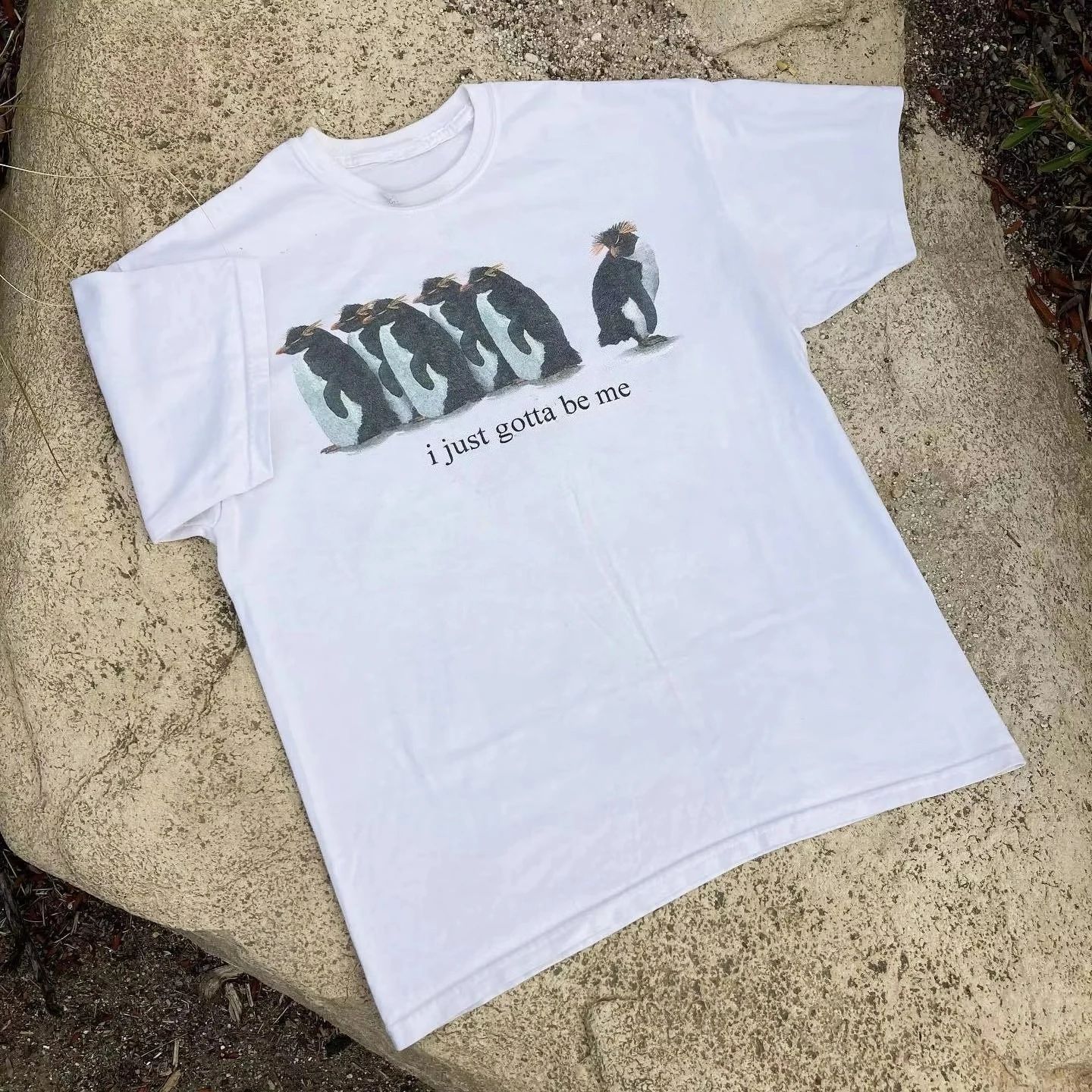 

New Cute Fashion Little Penguin Oversized Loose T-shirt Short-sleeved T-shirt with A Niche School Style Tops Tees Unisex 4XL