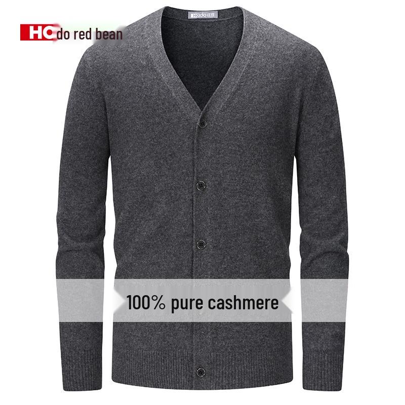 

Мужской кардиган с V-образным вырезом из 100% чистого кашемира 2XL