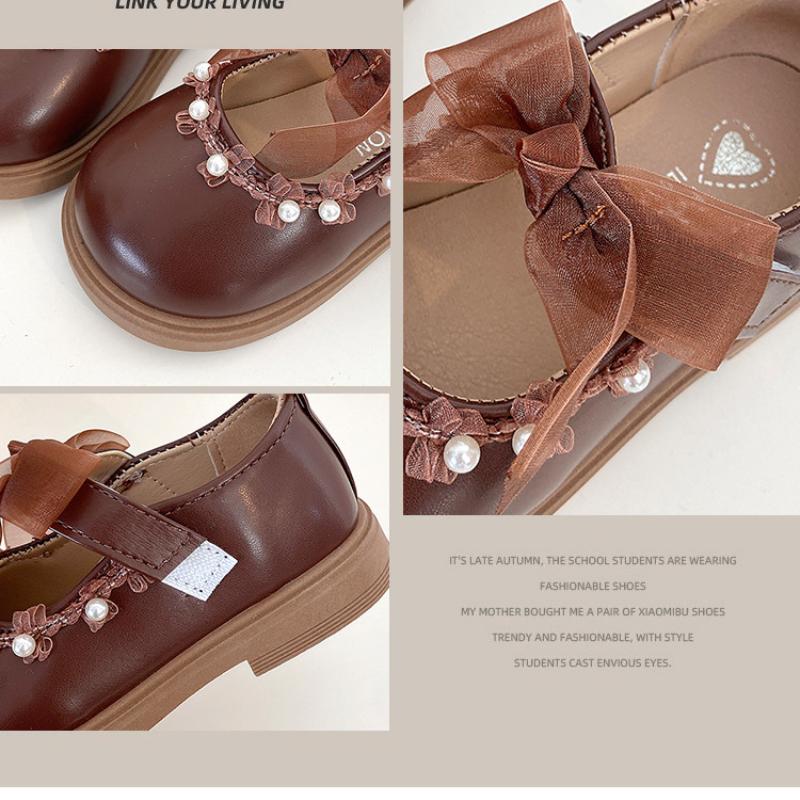 Spring and Autumn New Style Trend Bow Versatile Girls Comfortable Soft-soled Leather Shoes