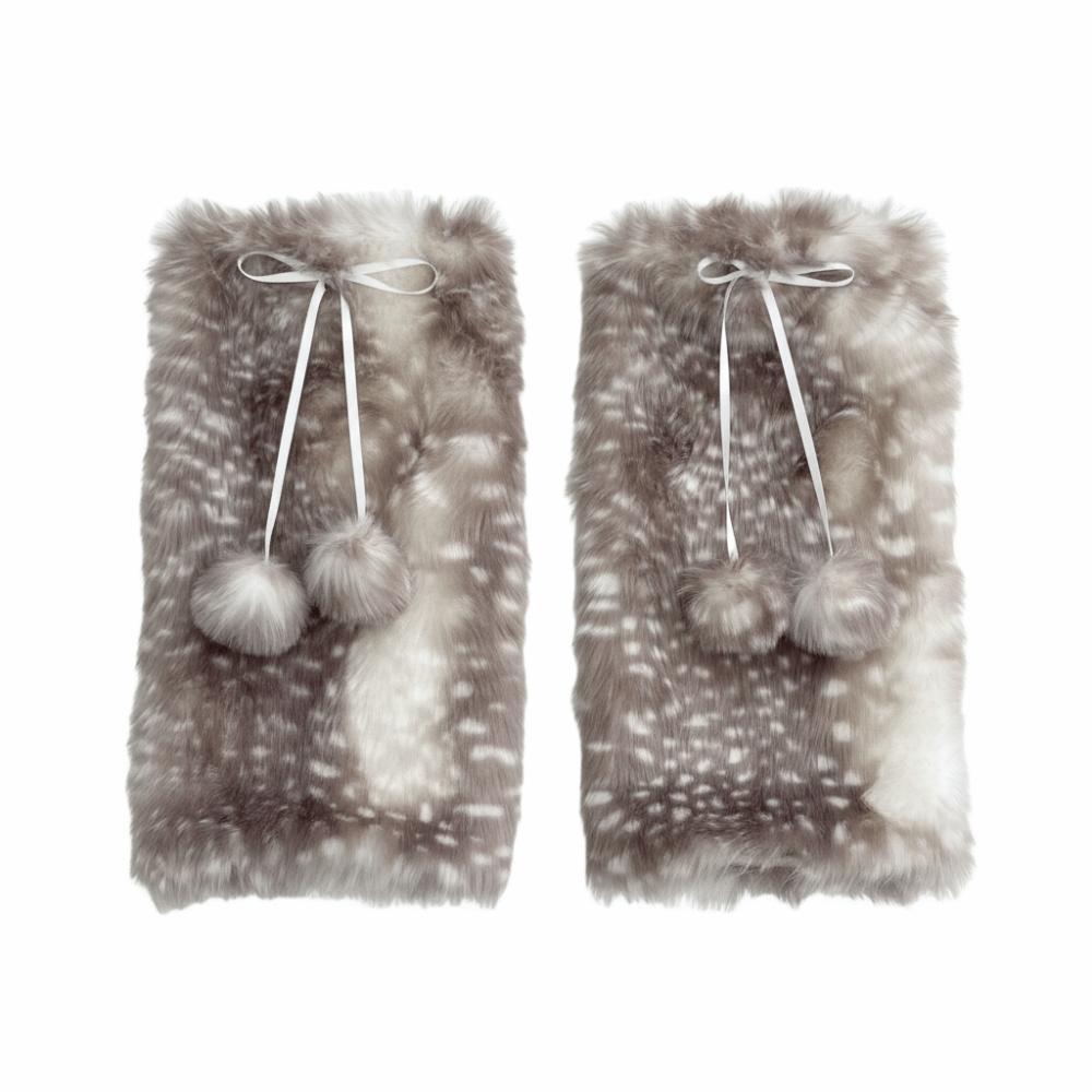 

Y2k Пушистые гетры с меховым помпоном Плюшевые гетры Винтажные длинные чулки Уличная мода серый