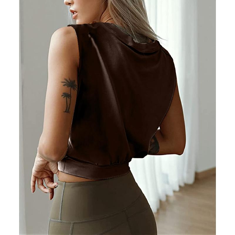 2026 Summer New Women's Fashion Solid Color Short Sleeveless Round Neck T-Shirt