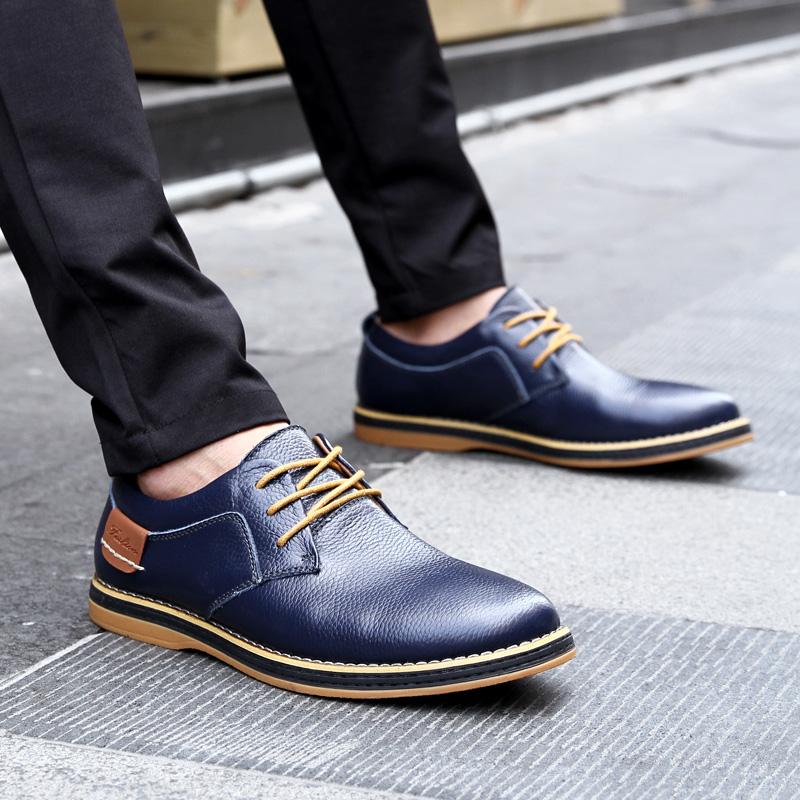 Fashion Men Dress Shoes Platform Breathable Casual Business Luxury Leather Heightening Shoes Taller Male Luxury Genuine Leather Size 48