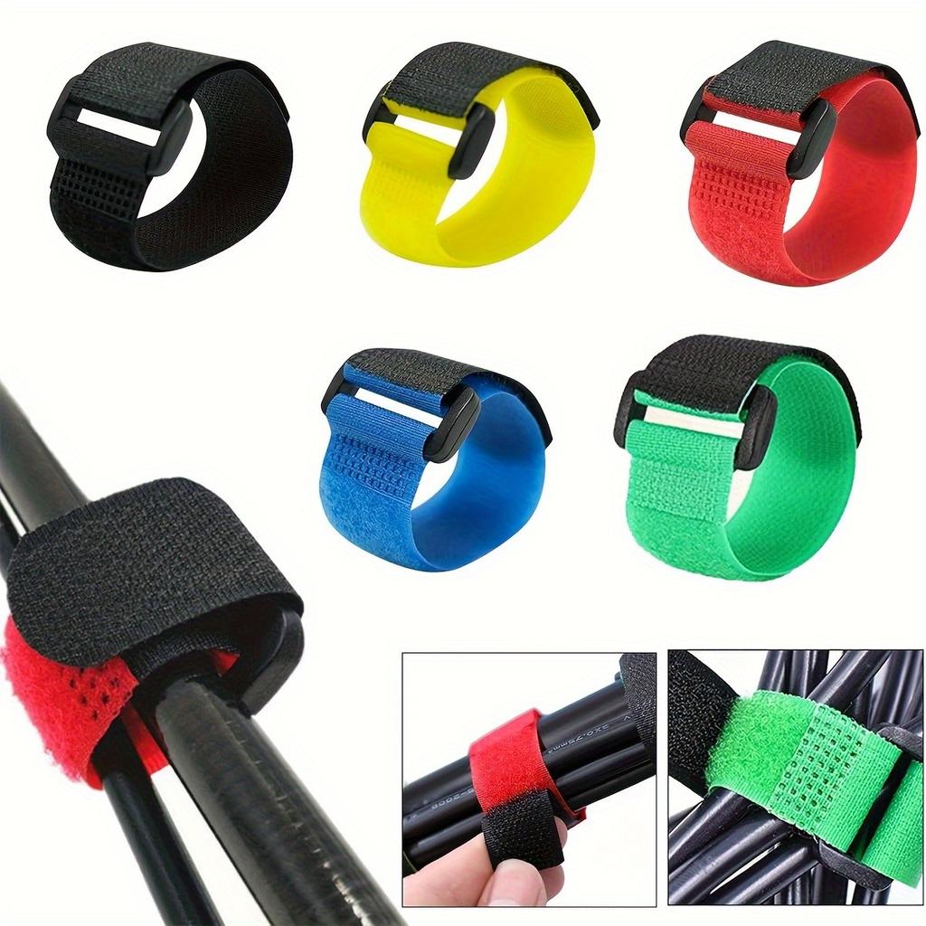 4 szt. Wytrzymałe Opaski Wielokrotnego Użytku na Rzep - Paski Mocujące do Organizowania Kabli, Wielokolorowe - Przechowywanie w Domu i Biurze, Organizacja Narzędzi, Uchwyt na Przewody