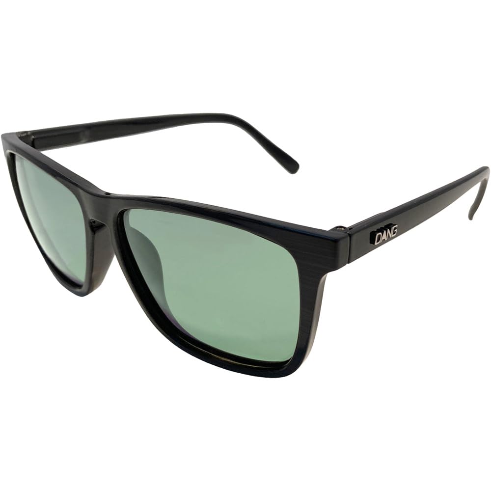 

[DANG SHADES] RECOIL vidg00469 Dark Black Wood Matte x Green Polarized Sunglasses