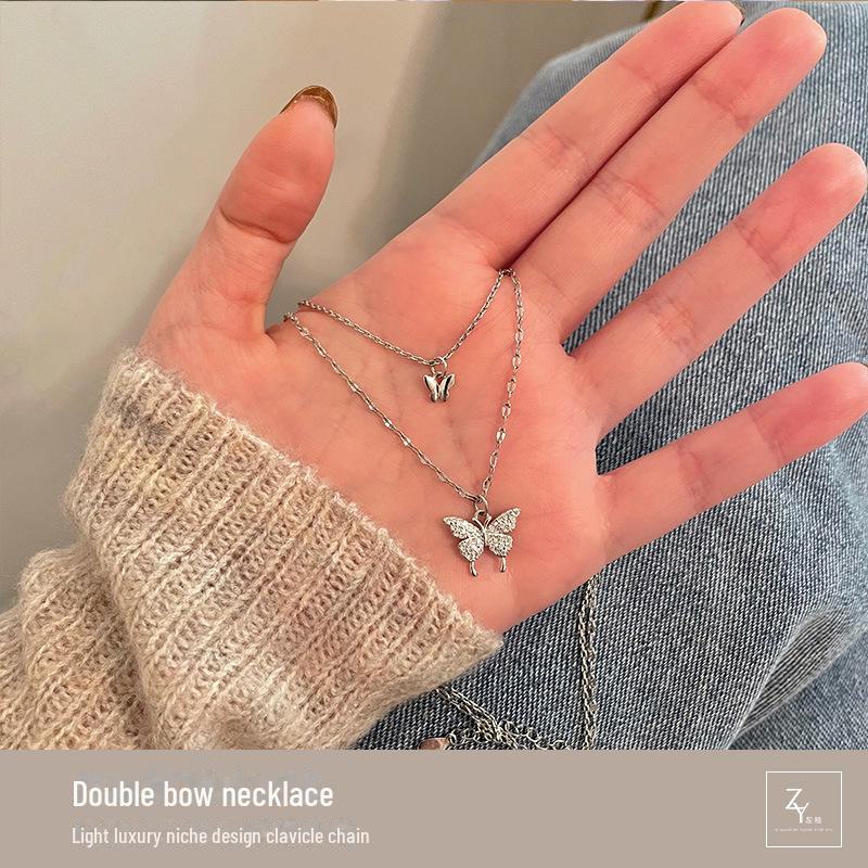 Korean Fashion Zircon Teardrop Necklace - Elegant and Minimalistic Clavicle Jewelry for Women