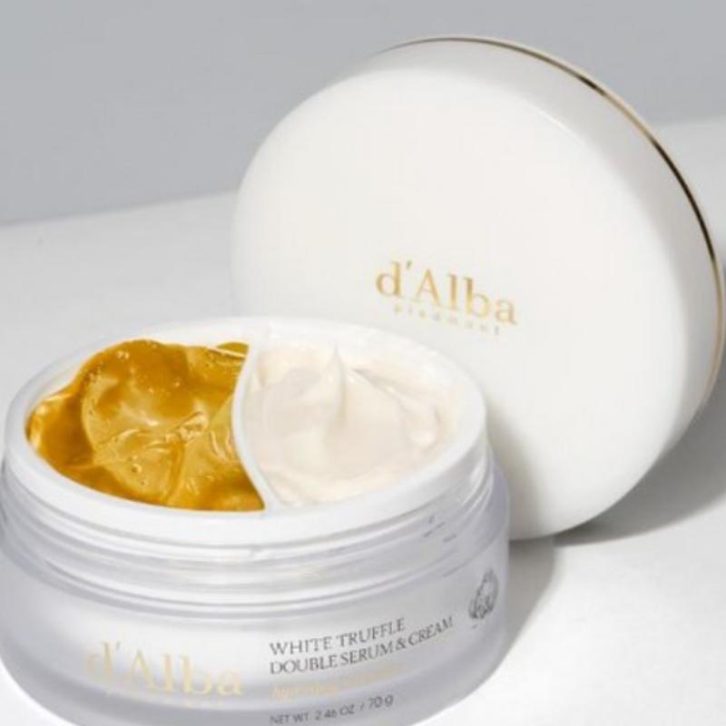 d’Alba White Truffle Double Serum & Cream 70g X 2P + Mild Acidic Gel Cleanser 15ml Set