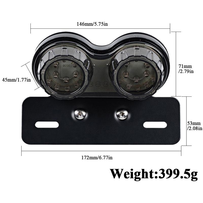 Universal 12V Motorcycle LED Brake Tail Light Signal Lights LED Integrated Tail Light with License Plate Bracket White Yellow