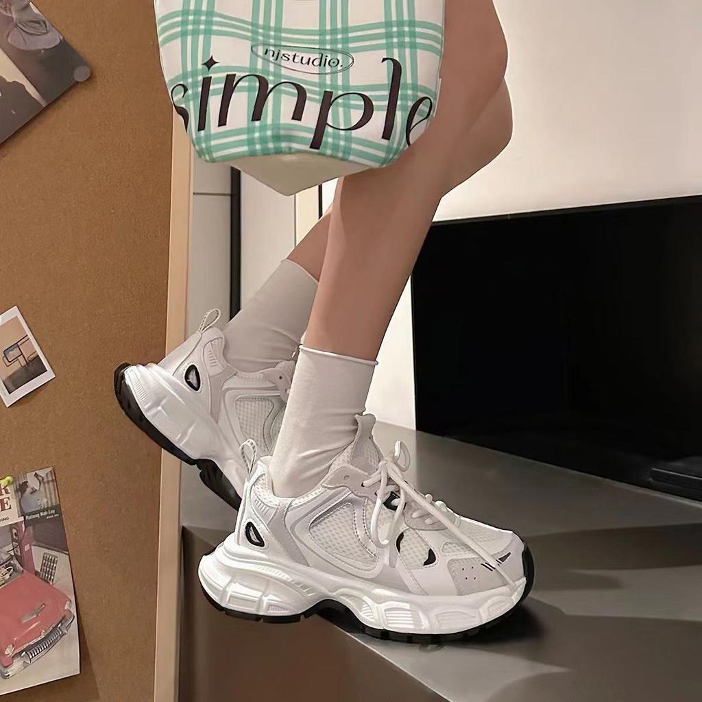 Daddy Shoes Women's 2025 New Spring Women's Shoes Versatile Thick-soled Explosive Little White Shoes Height-increasing Casual Sneakers Women