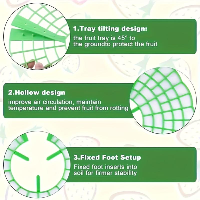 30pcs Durable Green Plastic Strawberry Plant Support Stands | Gardening Trellises for Safe and Healthy Strawberry Development | Home Gardening