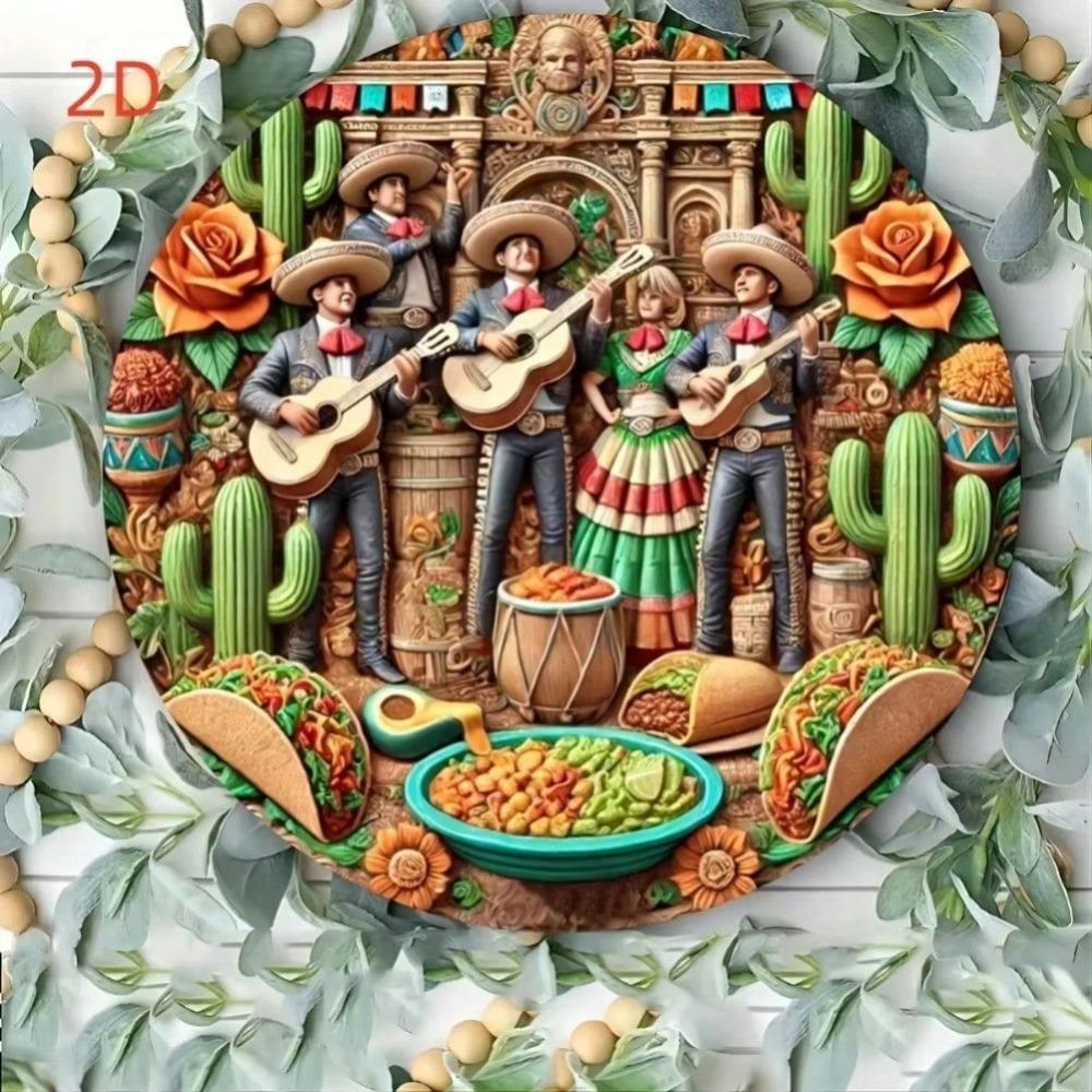Vintage Blikken Metaal Wanddecoratie Mexicaanse Volksdans Muziek Keuken Decoratie