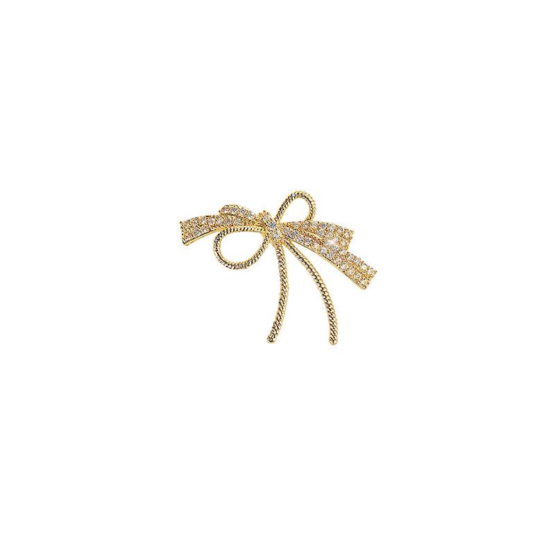 Bo Xin Yun Korean Zirconia Bow Brooch  Anti-exposure Lapel Pin