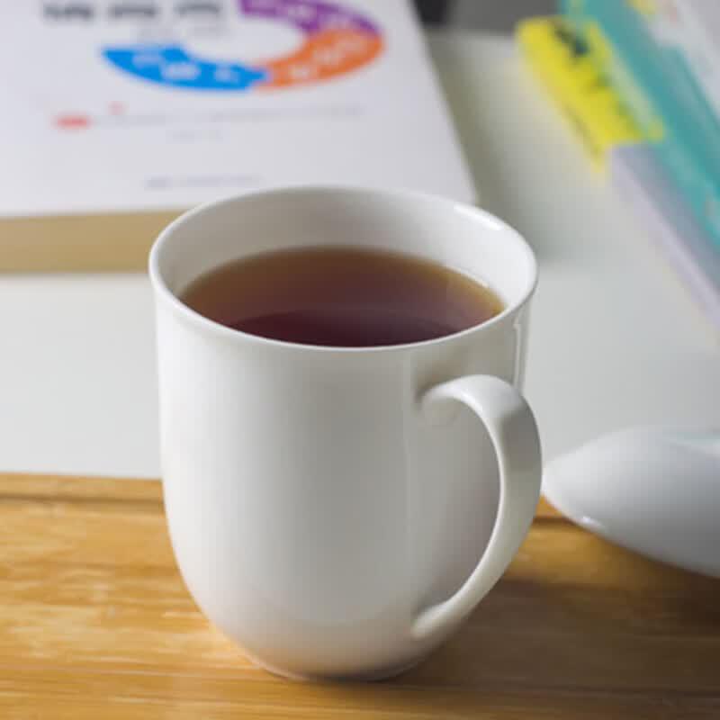 White Ceramic Office Teacup with Lid