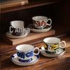 OLOEY Finnish Vintage Hand-Painted Ceramic Coffee Cup Set
