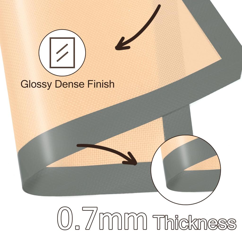 3PC 11/16" Silicone Baking Mat Rectangular Non-Stick Food Safe Baking Mat Nonstick Heat Resistant Oven Mats Toaster Liner Sheet