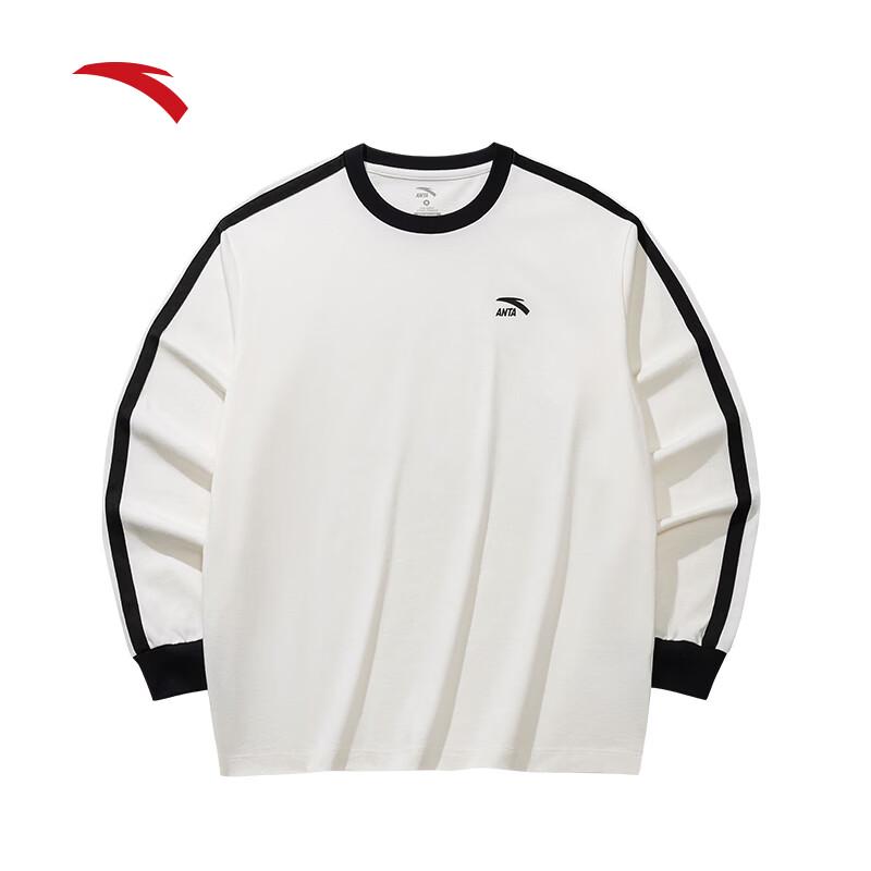 ANTA Unisex Minimalist Cotton-Feel Long-Sleeve Crewneck T-Shirt