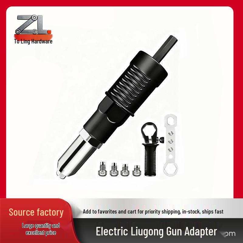 Electric Rivet Gun Conversion Head: Transform Your Drill Into a Rivet Puller. Fashionable and Practical.