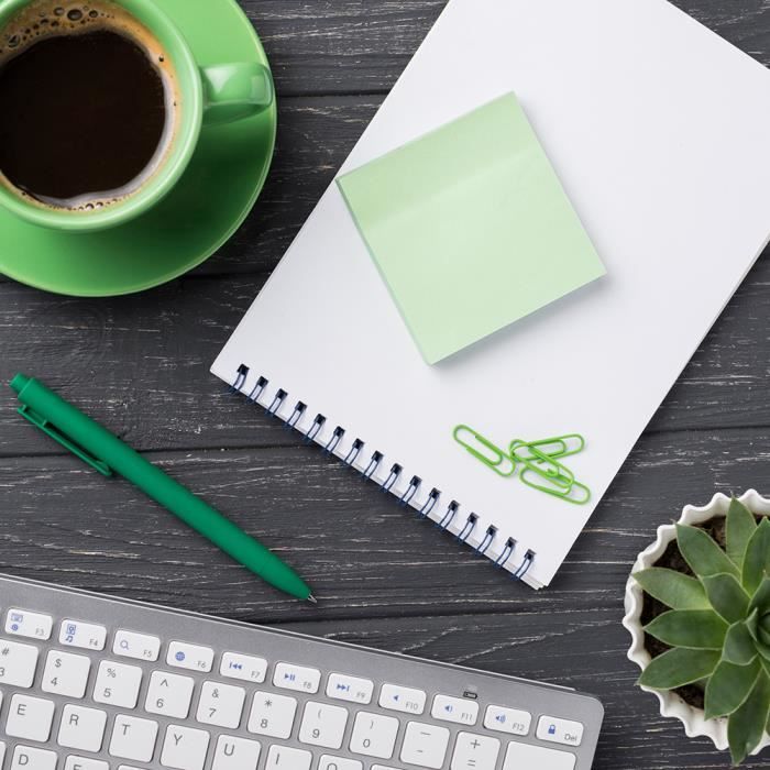 Notes autocollantes repositionnables - 1200 feuilles - vert pastel - 7,5 x 7,5 cm - 12 blocs