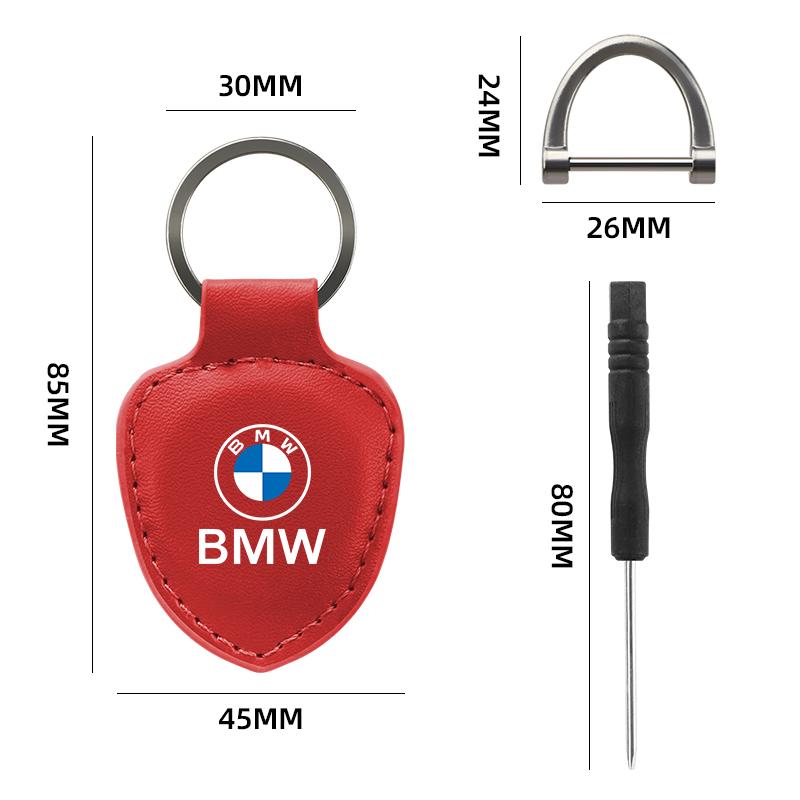 WKRA1 Car interior Logo Shield type Keychain Modeling Leather Key Ring For BMW M E90 E91 E92 E46 E60 E90 X1 X3 X5 E70 X5 1686