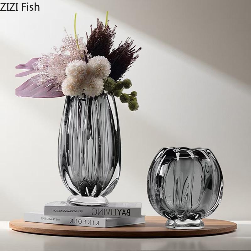 Creative Transparent Vase Plant Pots Table Decoration Minimalist Flowers Arrangement Floral Vases Ornaments Room Aesthetic Decor