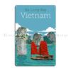 A Vintage Travel Illustration of Ha Long Bay Vietnam Metal Plaque Party Garage Club Design Pub Wall Decor Tin Sign Poster
