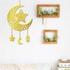 Wooden Moon Festival Hanging Door Plaque Sign Hollow Moon City Star Wooden Wall Home Decor Hanging Ornaments