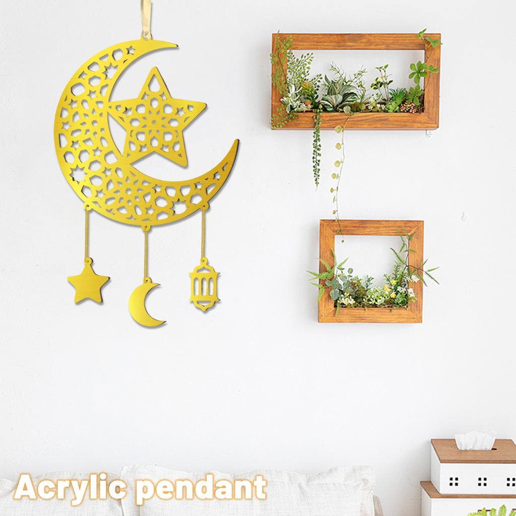 Wooden Moon Festival Hanging Door Plaque Sign Hollow Moon City Star Wooden Wall Home Decor Hanging Ornaments
