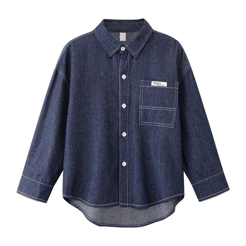 Zuoxi Boys' Long Sleeve Denim Shirt