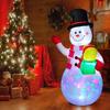 Inflatable Christmas Snowman Outdoor Decoration with LED Light Large Blow Up Snowman with Black Hat for Outside Yard Garden Lawn Party Decor
