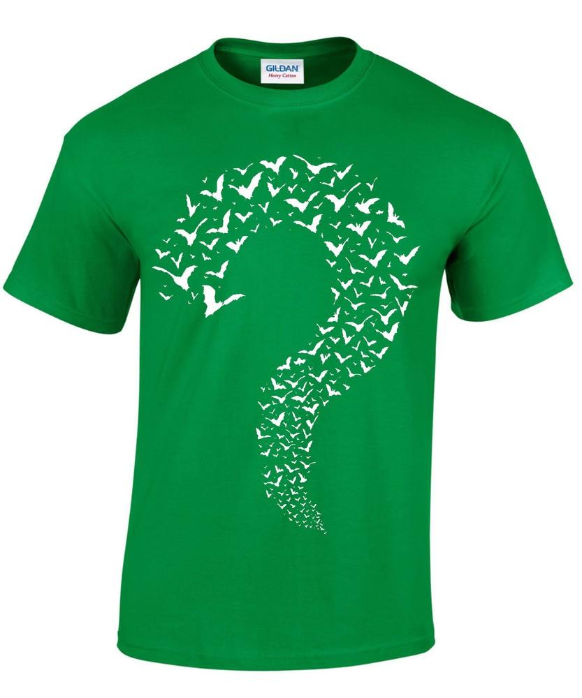 

QUESTION MARK T-Shirt Bat Vampire Funny Joke Goth Xmas Gift Point Curious Top L