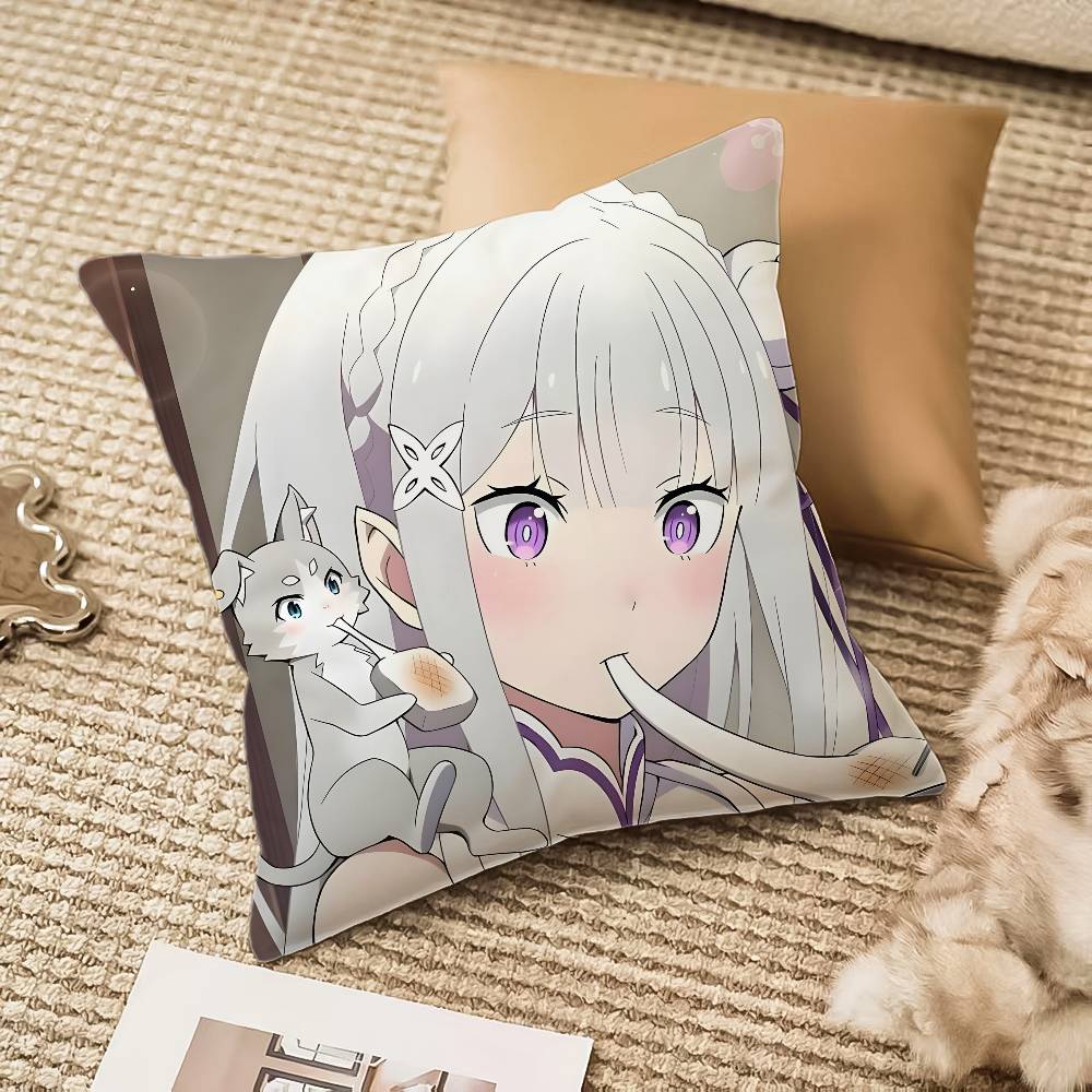 R-reLife Anime different world zero Rem Pillow Case Anti-dustmite Invisible zipper Sofa Bed