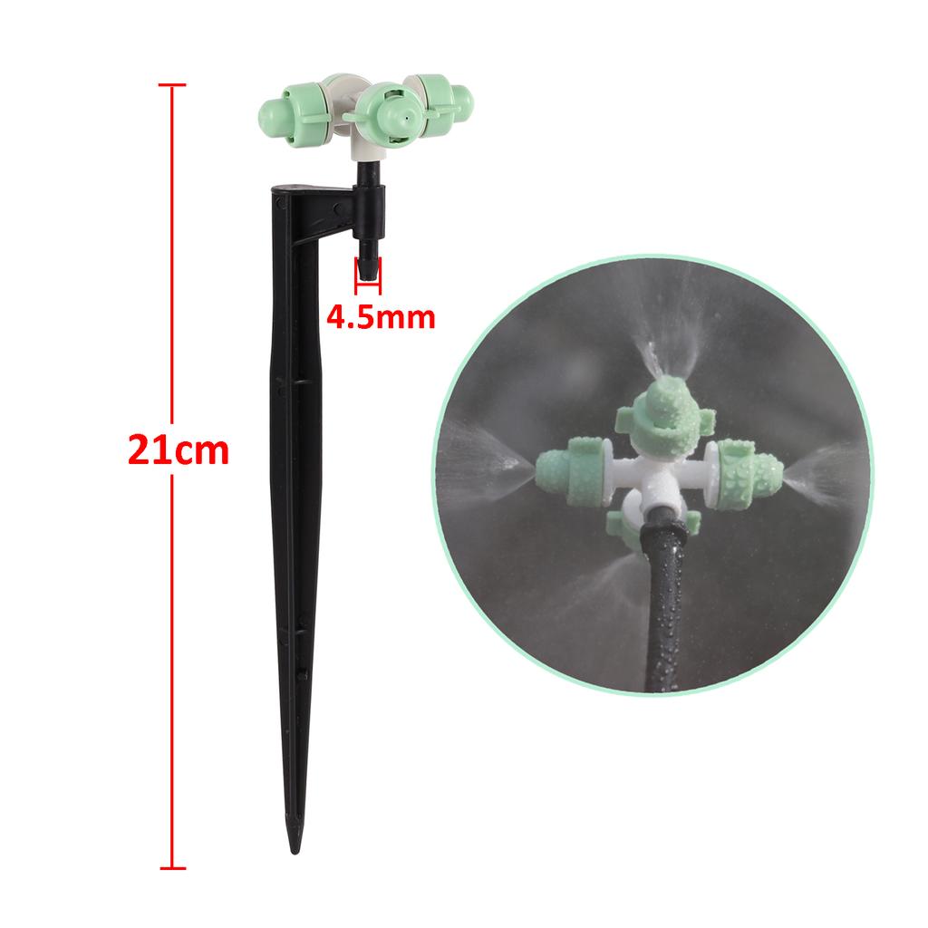 5pcs Hanging Anti-drip Spray Four-way Atomizing Nozzle Garden Hanging Anti-drip Nozzle 1/4" Barb Screw Connector