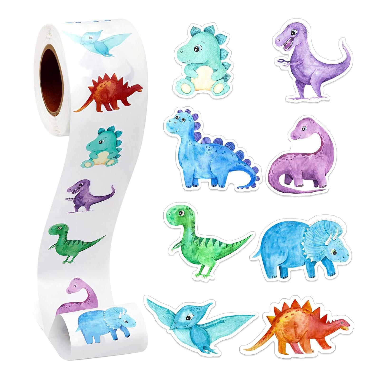 

Roll of 500 Animal Stickers for Children Cute Dinosaur Space Decals Water Resistant Labels School Supplies Party Favor 128