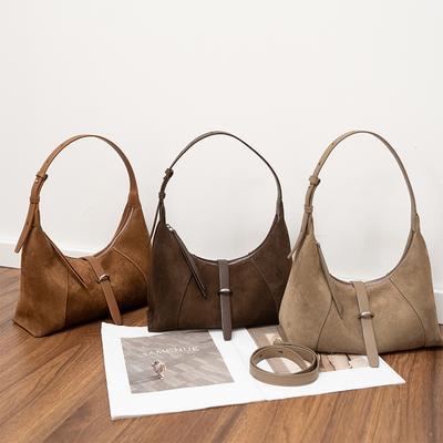 Ladies' Suede Handbag Designer Style Fashiable and Elegant Crossbody Bag High-quality Cowhide Suitable for Commuting To Work