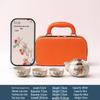 TLAKEHO Auspicious Persimmon Ceramic Travel Tea Set
