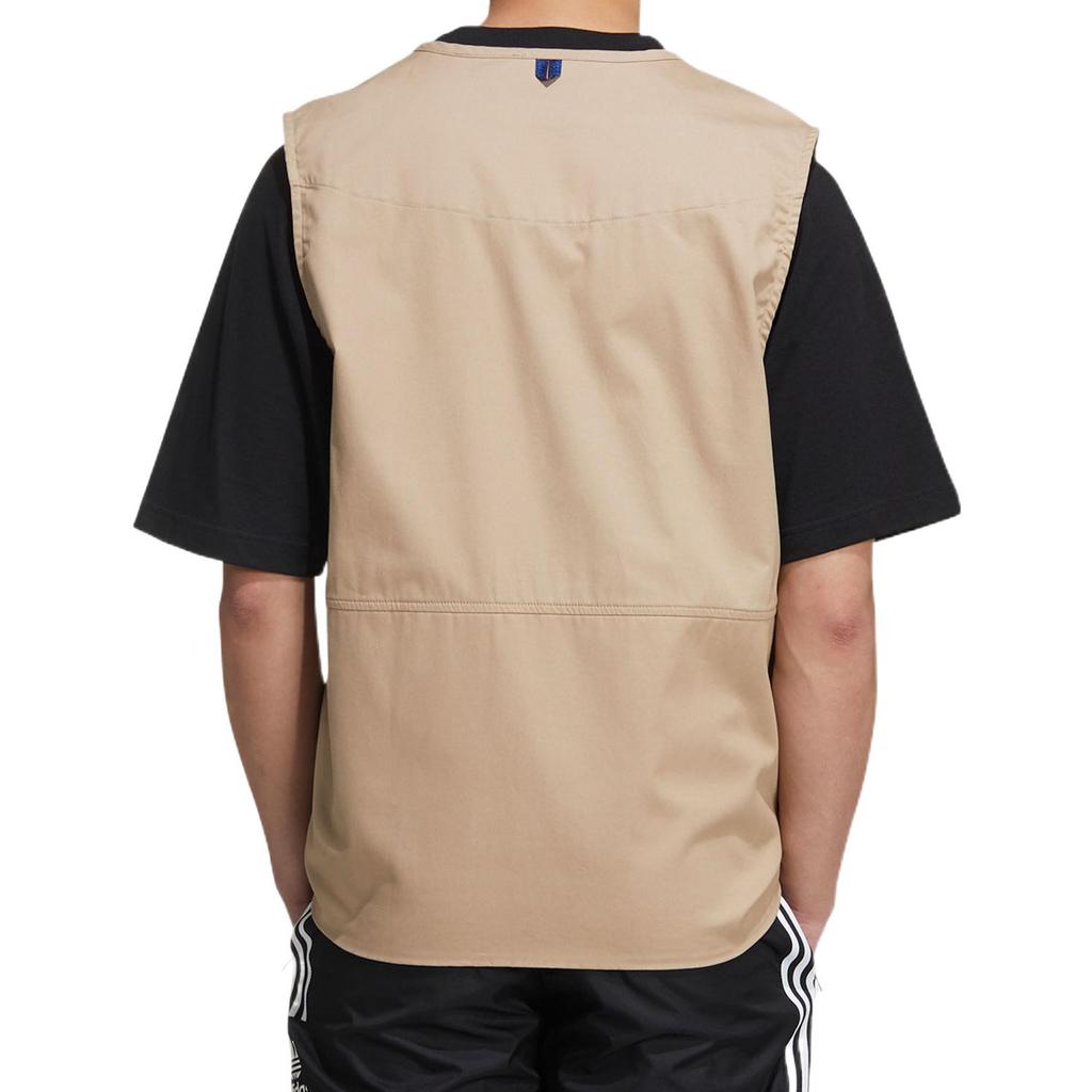 adidas Originals Solid Color Multi-Pocket Sports Vest Men Vests Khaki GP1111