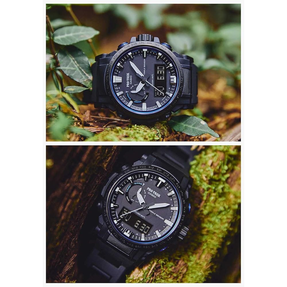 Casio Pro Trek Watch [Official Japanese Product] Climber Line Radio-Controlled Solar Watch Made with Biomass Plastic PRW-61FC-1JF Men's Black