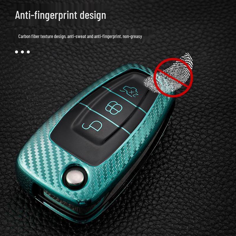 Carbon Fiber Key Case Cover for Ford Kuga 12-17, New Focus, Yibo, Fiesta, Mondeo