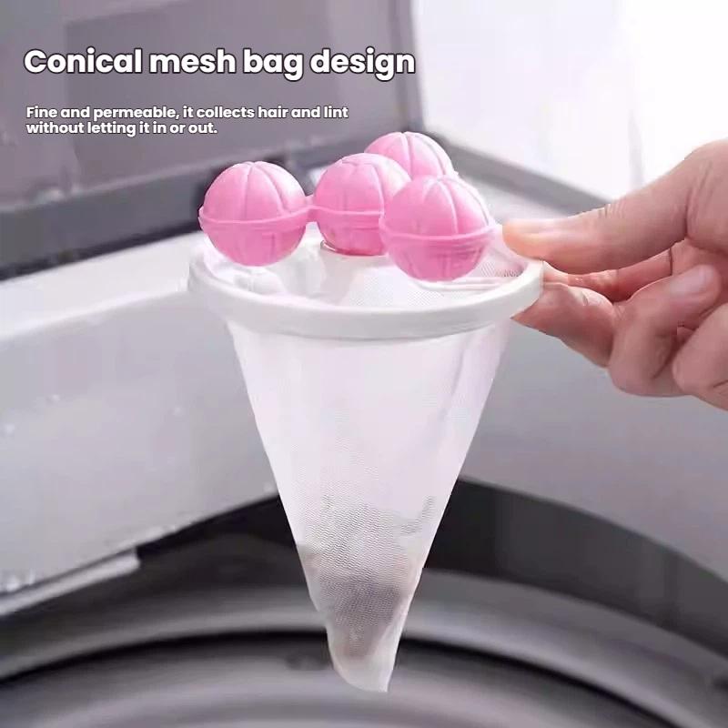 Washing Machine Lint Filter Ball Floating Hair Catcher Reusable Laundry Lint Remover Anti Clog Home Clothes Washing Accessories