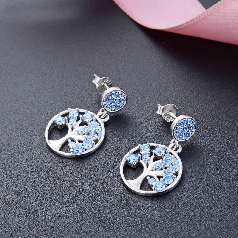 Tancise 925 Sterling Silver Zirkonové náušnice Visací náušnice pro ženy Dárky na svatbu