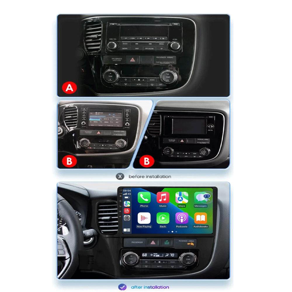 Car Radio Android 14 Carplay For Mitsubishi Outlander 3 GF0W GG0W 2012-2018 Multimedia Video Player Navigation Stereo GPS 2din