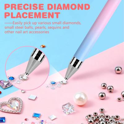 Rhinestone Picker Tool DIY Nail Art Rhinestone Painting Decoration Dotting Refillable Wax Pen Rotatable Rhinestone Pick-up Tools
