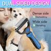 Pet Grooming Combo Stainless-Steel Comb and Dog Brush Professional Undercoat Rake Deshedding Tools for Long-Haired Dogs and Cats