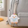 Plush Chicken Pendant Keychain, Embroidered Auspicious Words Design, with Squeaking Backpack Charm for Kids Adults