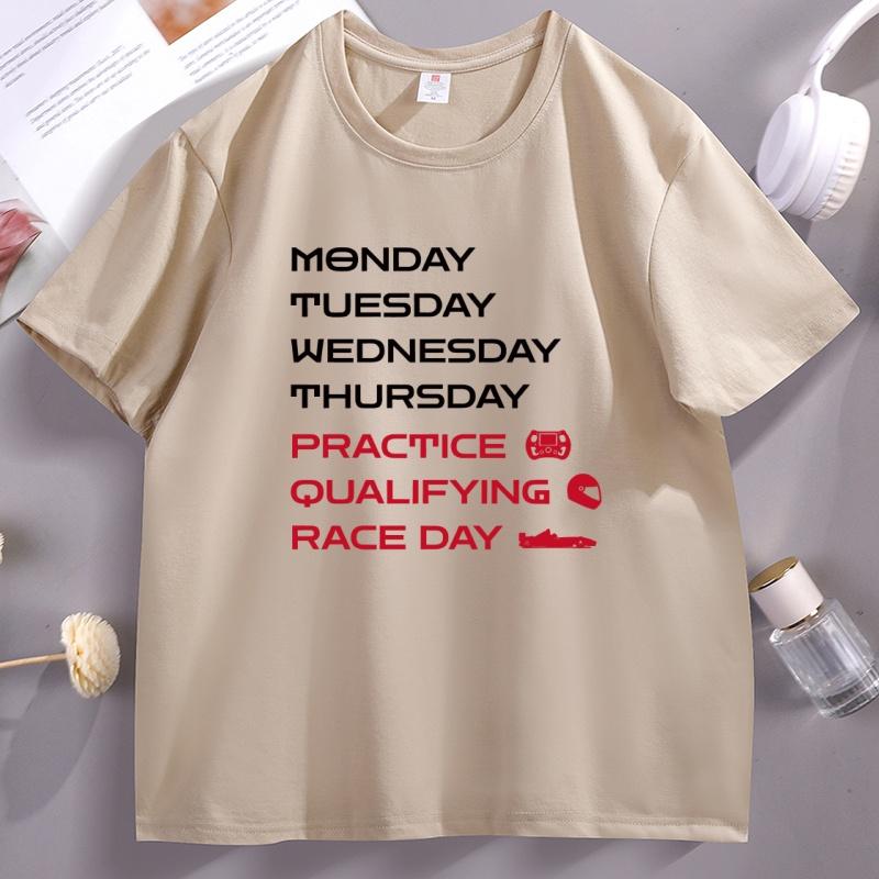 Funny Race Day Racing Graphic T Shirts Women Casual Crewneck Cotton Short Sleeve Tshirt Pullover Soft Breathable Tshirt Clothes