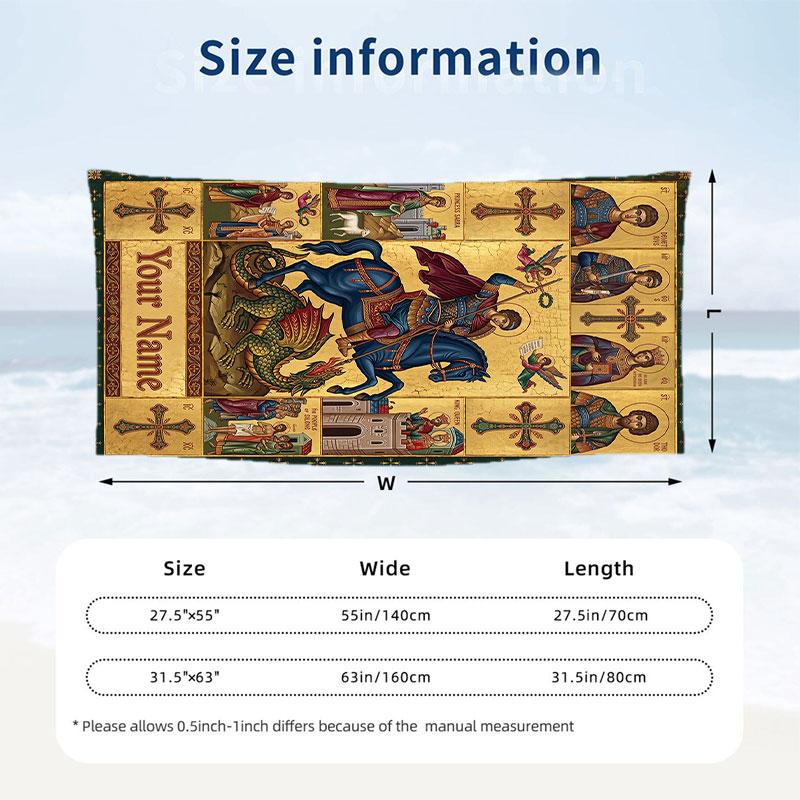 Dragon Phoenix Theme Beach Towel Personalized Custom Name & Text Soft Quick Dry Beach Towel for Swimming Travel