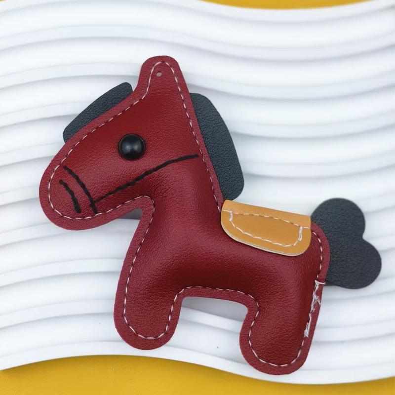 Year of the Horse, leather pony keychain pendant, simulated leather pony pendant, there will be money soon, trendy bag pendant.